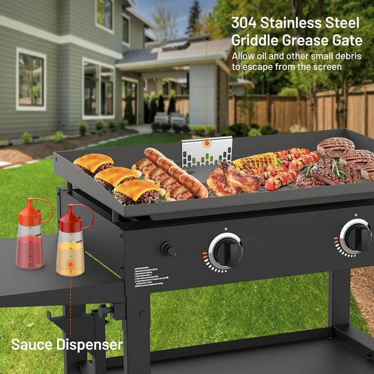 Latiret Blackstone - Kit di accessori per piastra da 24 pezzi, per Blackstone e Camp Chef, set di accessori per piastra superiore piatta con raschietto, spatole ingrandite, copertura per barbecue