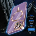 thumbnail image 2 of for iPhone 13 Mini Case,[Compatible with Magsafe],[10 FT Military Grade Drop Protection][Anti Yellowing] Slim Soft TPU Luxury Protective Phone Case for 13 Mini-Purple 8-IP13mini-07, 2 of 12