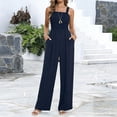 thumbnail image 2 of Women's Square Neck Wide Leg Jumpsuit with Pockets Sleeveless Casual Summer Outfit, 2 of 5
