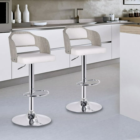 Furnistars Notviken White Leatherette Modern Bar Stool With Back Furnistars Notviken White Leatherette Modern Bar Stool With Back