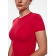 thumbnail image 3 of Camisa de Mujer INLYRIC Doble Capa Ajustada Roja Talla Grande, 3 of 5
