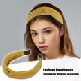 thumbnail image 2 of Satén Anudado Diadema, Pelo Diadema para Mujeres, Amarillo, 1.2 Pulgadas Ancho, 2 of 7