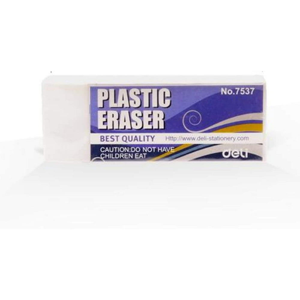 Globaldeli White Pencil Eraser Pack of 15 Plastic Erasers, Size 1.89