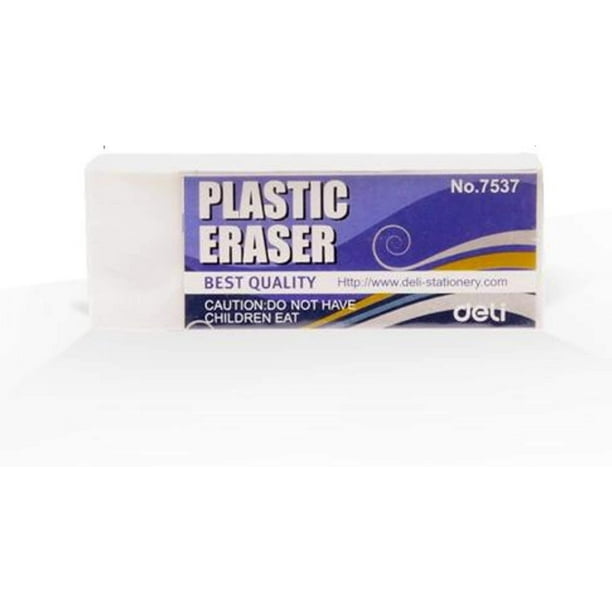 Globaldeli White Pencil Eraser Pack of 15 Plastic Erasers, Size 1.89". Premium HiQuality