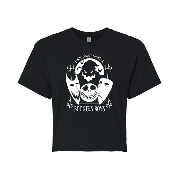 The Nightmare Before Christmas - Boogies Boys - Juniors Cropped Cotton Blend T-Shirt