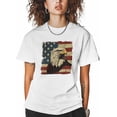 thumbnail image 1 of T-shirts Drapeau Américain pour Femmes, tee-Shirt Col Rond Jour de l'Indépendance Animal Rétro Manches Courtes en Coton Doux, 1 of 6