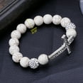 thumbnail image 6 of BQBQERT White Stone Beads Rosary for Bracelet Catholicism for Jewellery for Family Elders S, 6 of 6