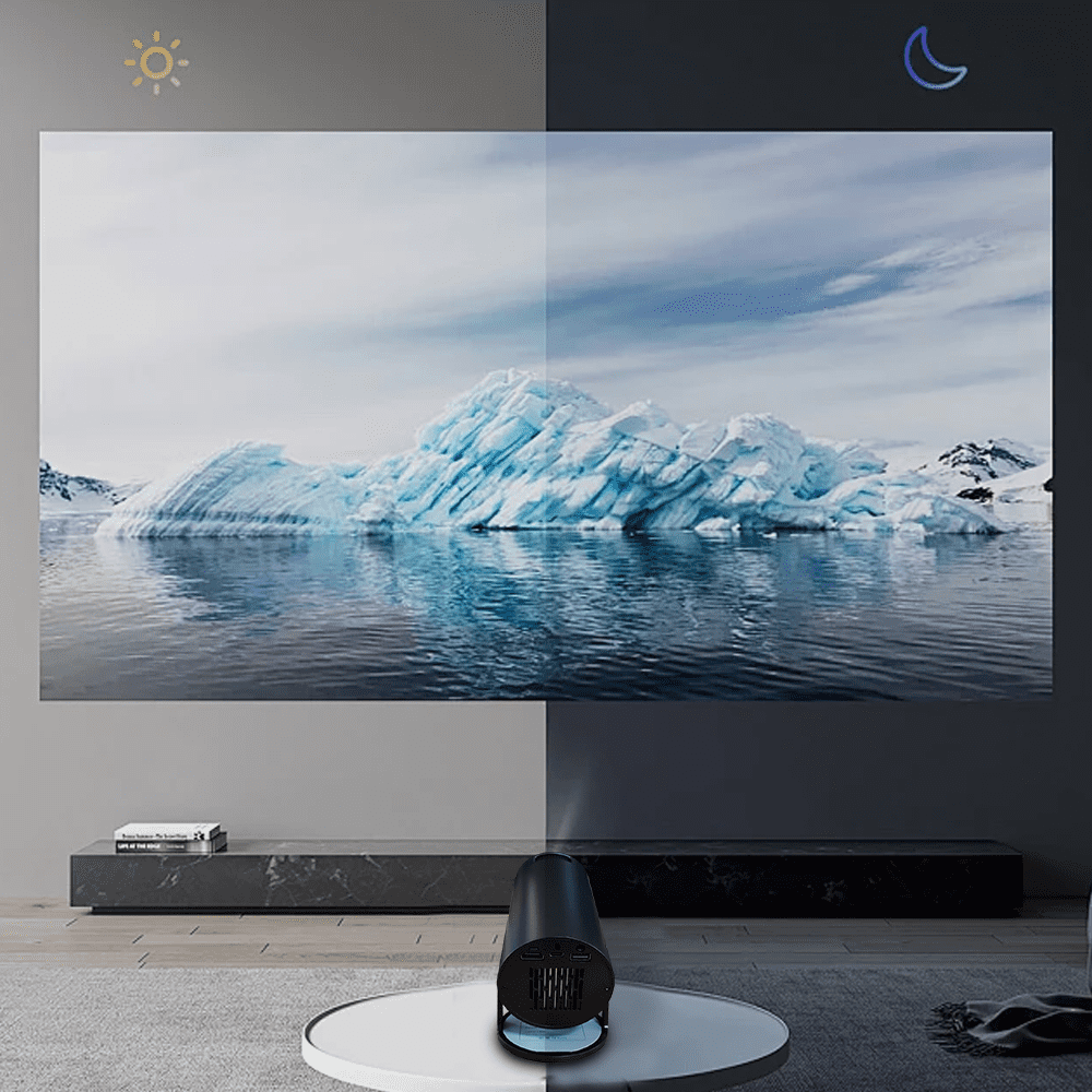 Portable Mini Projector with 4K Compatible, Native 480P, Home Video Projector with WiFi & Bluetooth