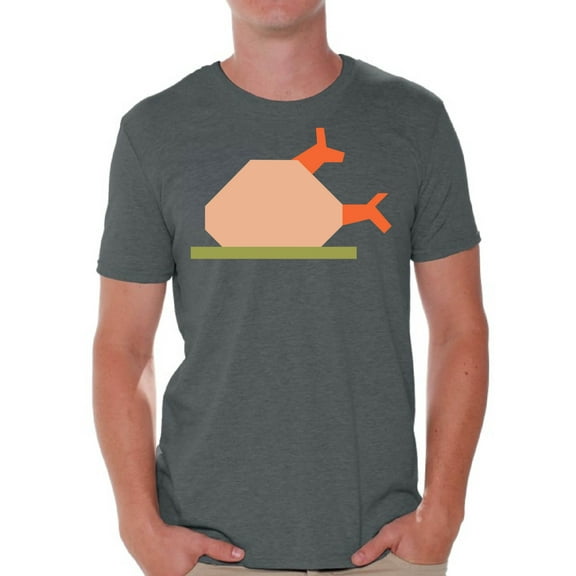 Awkward Styles Thanksgiving T-Shirt Turkey Dinner Shirts for Men