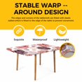 thumbnail image 4 of Red Ombre Spring Floral Table Cloths for 3 Foot Rectangle Tables, Summer Botanical Flowers Patio Waterproof Elastic Fitted Tablecloths, Washable Rectangular Table Cover for Camping, 4 of 8