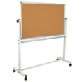 thumbnail image 4 of Emma + Oliver Reversible Mobile Cork Bulletin Board and White Board with Pen Tray, 53"W x 59"H, 4 of 17
