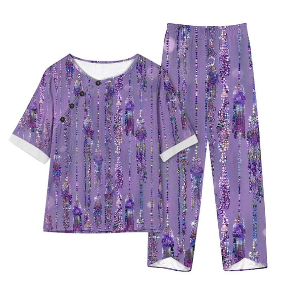 Joau Casual 2 Piece Outfits for Women Loose Fit Lounge Matching Sets Short Sleeve Top & Wide Leg Pants Workout Tracksuits Set Streetwear