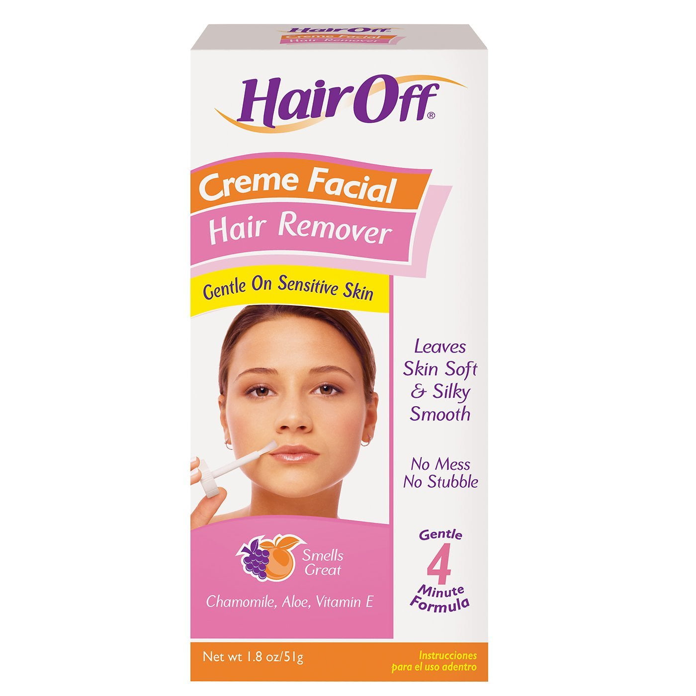 CCA Industries Hair Off Creme Facial Hair Remover, 1.8 oz