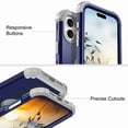 thumbnail image 4 of Dteck for iPhone 16, 3 in 1 Full Body Rugged Shockproof Slim Hybrid Heavy Duty Hard PC Cover Soft Silicone Rugged Bumper Protective Case, Darkblue, 4 of 5