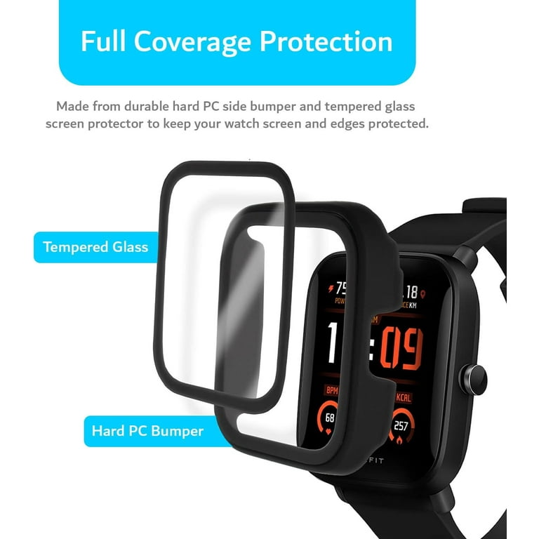 TUDIA for AMAZFIT BIP U PRO WATCH Screen Protecter Case Black Walmart