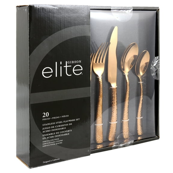 GB Elite Stonehenge 20 Piece Flatware Set in Rose Gold