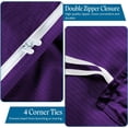 thumbnail image 4 of 500 TC 100% Egyptian Cotton Premium Duvet set Zipper Closur Ultra Soft Durable and Fade Resistant Color Purple Stripe size King, 4 of 7