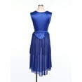thumbnail image 4 of Jowowha Womens Praise Dance Dress Sleeveless Lace-up Sides Split Worship Dress Lyrical Dancewear Blue XXL, 4 of 7