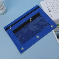 3-Ring Binder Pencil Case with Clear Window - Zippered Office Supply Organizer for Trapper Keepers Homework Station(Blue)