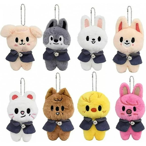 8 PCS Skzoo Keychains 3.8 Inches Stray Kids Plush Keychains Kpop SKZ Set Key Pendant