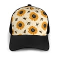 thumbnail image 3 of Naloa Sunflowers And Bee Adult adjustable Print Baseball Hat, Patchwork curved brim baseball capfor Men and Women, One Size, 3 of 5