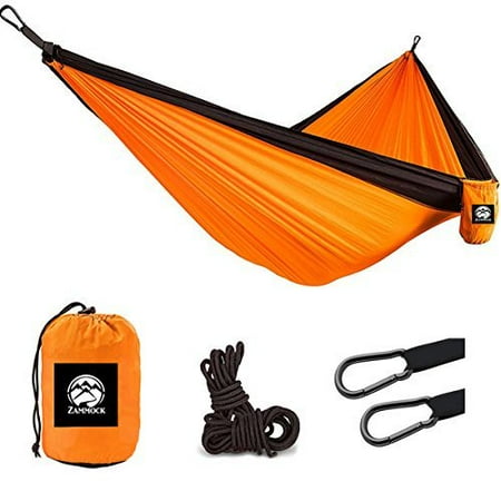 Double Hanging - Camping Hanging Double Person Travel Hammock Outdoor With Steel Carabiners
