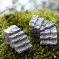 thumbnail image 1 of PENGXIANG 2Pcs Mini Resin Garden Miniature Stone Steps Road Staircase Landscape Ornament, 1 of 10
