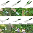 thumbnail image 2 of Gardening Tool Kit, 9Pieces Gardening Tools with Green Floral Print, Ergonomic Handle Trowel Rake Weeder Pruner Shears Sprayer, Garden Hand Tools with Carrying Case Gardening Gifts for Women, 2 of 9