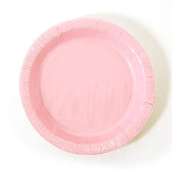 7" Pastel Pink Party Dessert Disposable Paper Plates,Pack of 8 EA