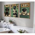 thumbnail image 3 of Funny Bathroom Dog Canvas Wall Art Humor Vintage Black Dog Reading Newspaper on Toilet Animal Painting Pictures Wall Decor Poster Print Artwork for Washroom Restroom Home （Only canvas）, 3 of 6