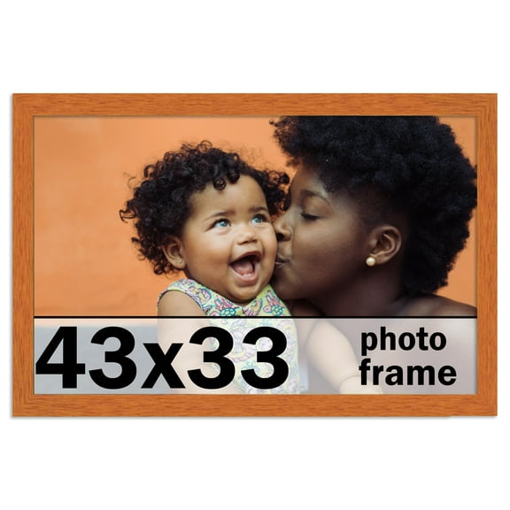 43x33 Frame Honey Pecan Brown Picture Frame - Modern Photo Frame Includes UV Acrylic Shatter Guard