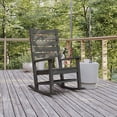 thumbnail image 2 of Flash Furniture Manchester Contemporary Rocking Chair, All-Weather HDPE Indoor/Outdoor Rocker in Gray, 2 of 12
