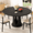 Black, variant on Virans 43.3"-59" Extendable Round Dining Table for 6-8,Kitchen Table with MDF,Modern Dinner Table for Dining Rooms,Living Rooms,White
