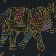 Stylo Culture Ethnic Decorative Throw Pillow Covers 16x16 Zari Embroidered Black Indian 40 x 40 cm Home Decor Cotton Elephant Square Cushion Covers | Set Of 2