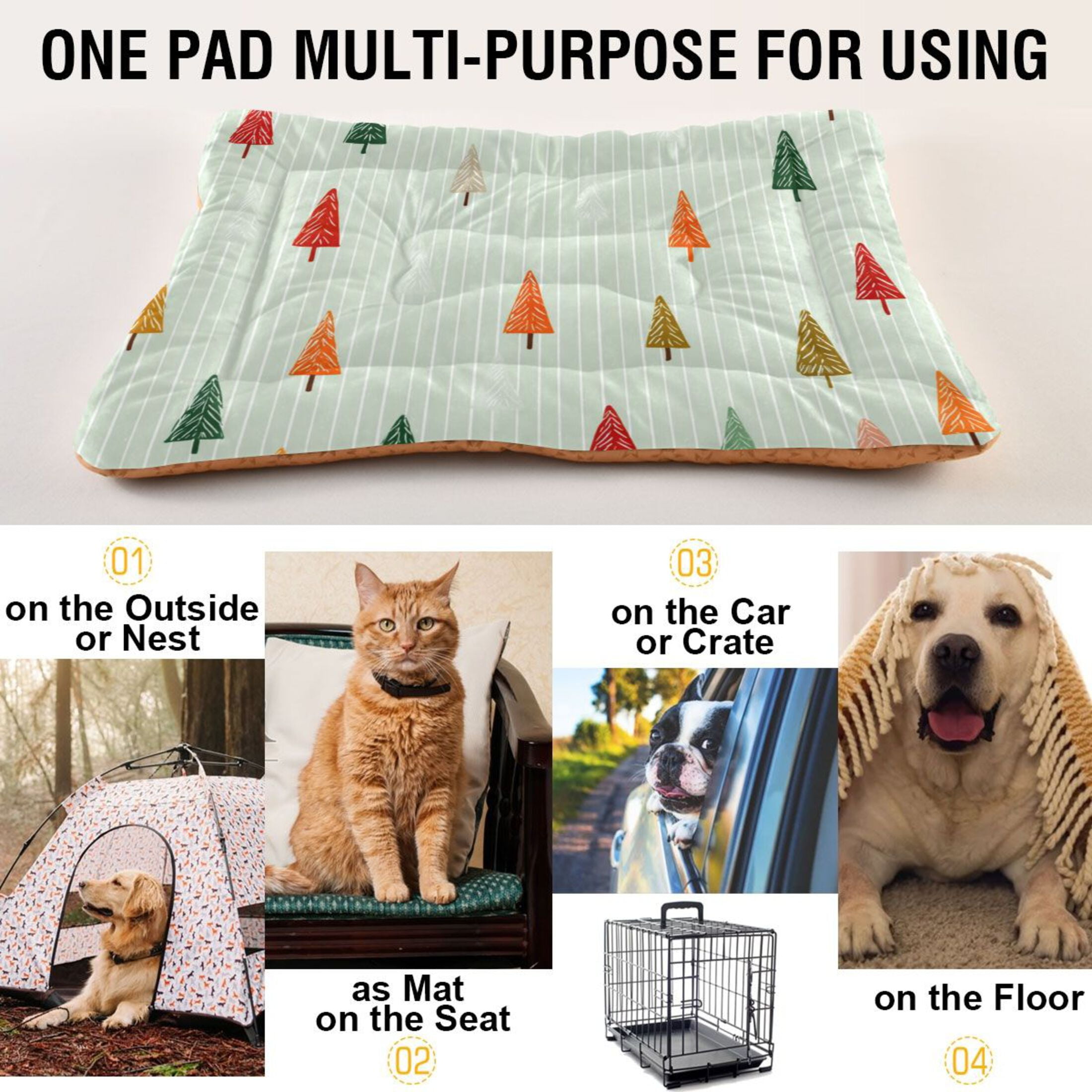Cozy Mat Pet Bed Indoor Outdoor Warm Soft For Cat Dog Puppy(S/M) Pastel Green