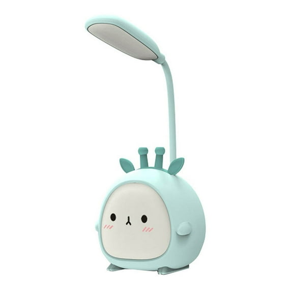 Cbcbtwo Desk Lamp, Adjustable Goose Neck LED Table Lamp, Eye-Protecting Reading Lamp, with Cute Kawaii Cartoon Base, USB Charging, Desk Lamp for Home Office Bedroom (Blue)