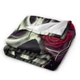 thumbnail image 2 of DouZhe Ultra-Soft Micro Fleece Lightweight Flannel Bed Blanket, Horror Gothic Death Skull Roses Print Cozy Warm Throw Blankets, 60"x50", 2 of 7