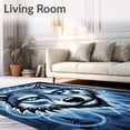 thumbnail image 2 of ODIKA 8'x10' Machine Washable Non-Slip Area Rug, Mystical Portrait in Winter Mist Interlocking Design High Traffic Rug with Pad, Blue, 730847, 2 of 8