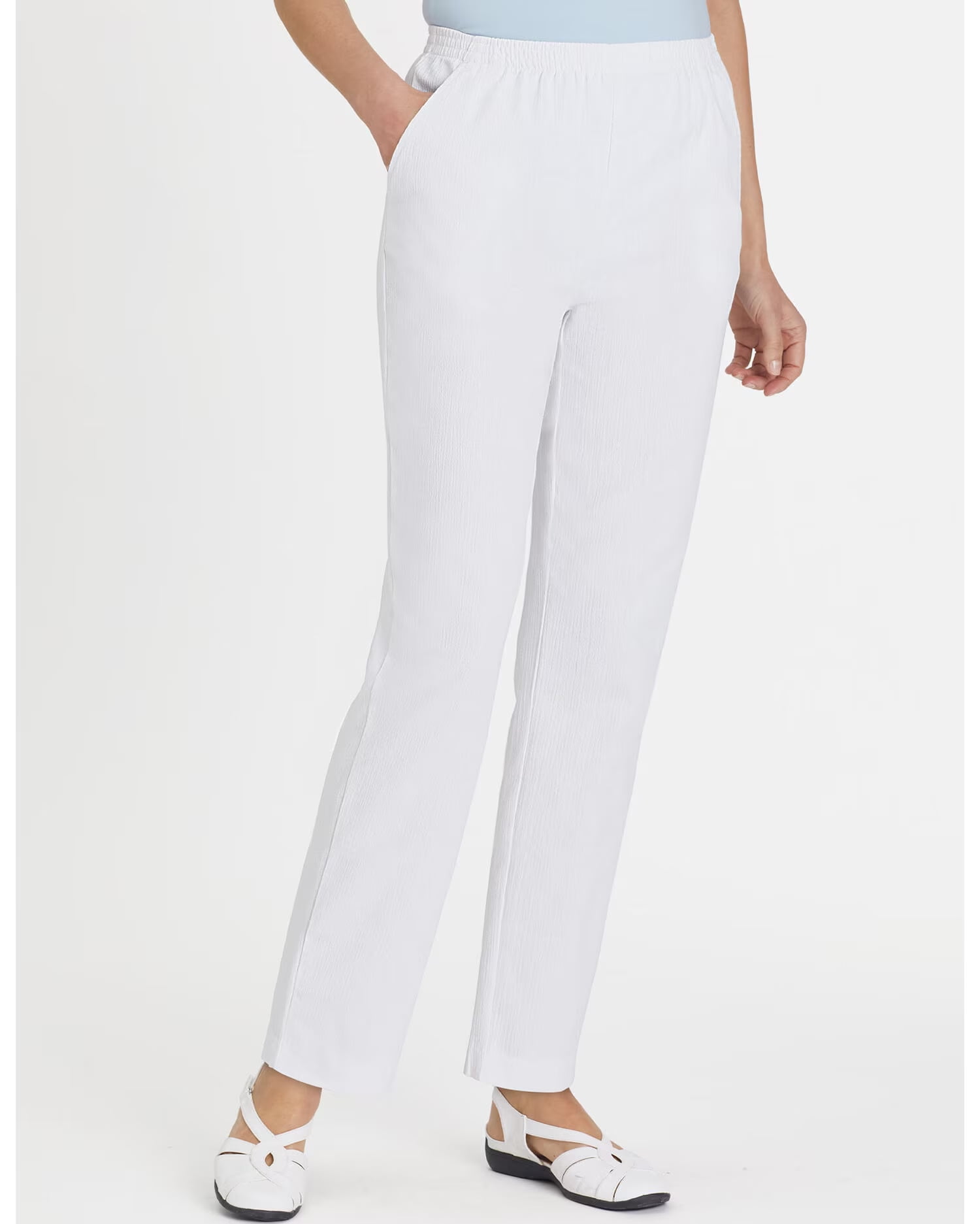 Blair Womens Crinkle Calcutta Cloth Pull-On Pants
