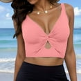 thumbnail image 6 of Ticikt Women's Push Up V Neck Bikini Tops Criss Cross Back Padded Bathing Suit Top Only, 6 of 6