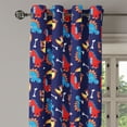 thumbnail image 3 of Ambesonne Dinosaur Grommet Curtain, Dino Funny Expressions, 50" x 54", Navy Blue Orange Red, 3 of 6