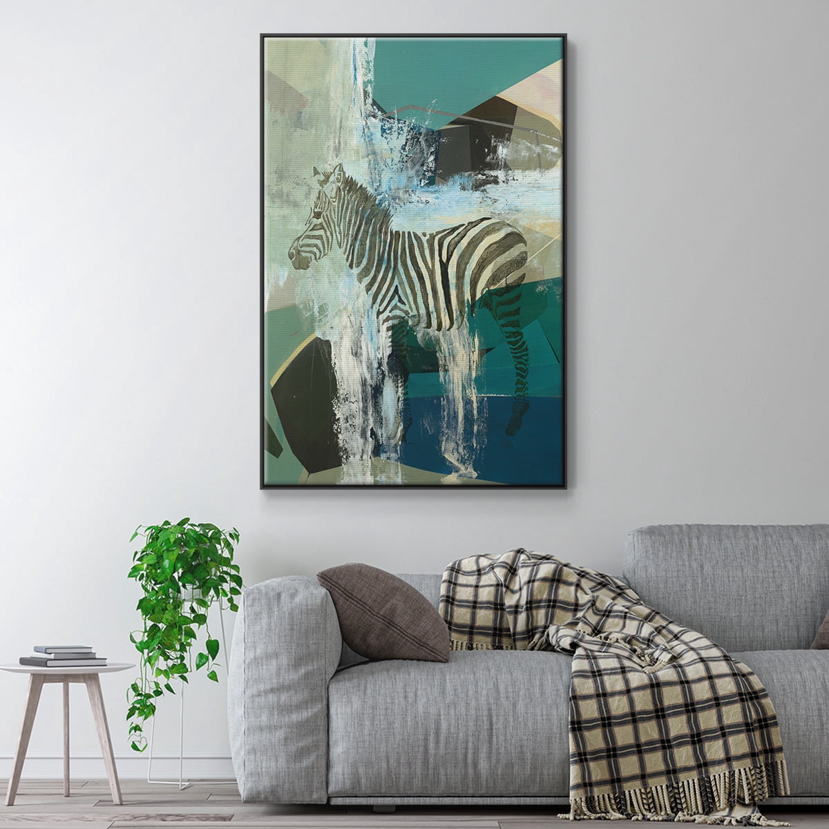 Crossing the Lines Framed Premium Gallery Wrapped Canvas - Ready to Hang - 25 x 37 - Black Floating Frame