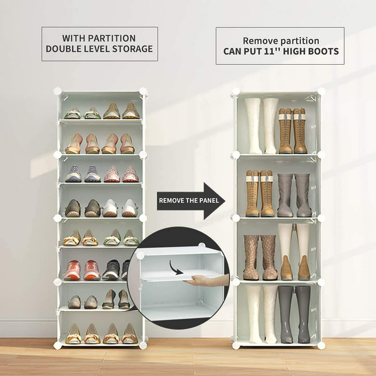 Shoe Rack Storage Cabinet with Doors, key Holders, Expandable Standing  Rack, Portable Shoes Organizer, Storage 36-72 Pairs Shoes, Boots, Slippers