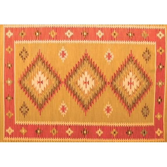 Ahgly Company Indoor Rectangle Oriental Orange Traditional Area Rugs, 8' x 10'