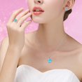 thumbnail image 2 of Uloveido Light Blue Cubic Zirconia Wedding Jewelry Set Necklace Earrings and Engagement Ring Size 6 for Women T466, 2 of 6