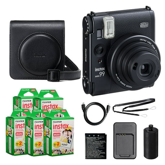 Fujifilm Instax Mini 99 Instant Film Camera (Black)   Case   Instax Mini Instant Film (100 Sheets)