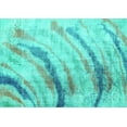 thumbnail image 1 of Ahgly Company Machine Washable Indoor Rectangle Abstract Turquoise Blue Contemporary Area Rugs, 5' x 7', 1 of 4