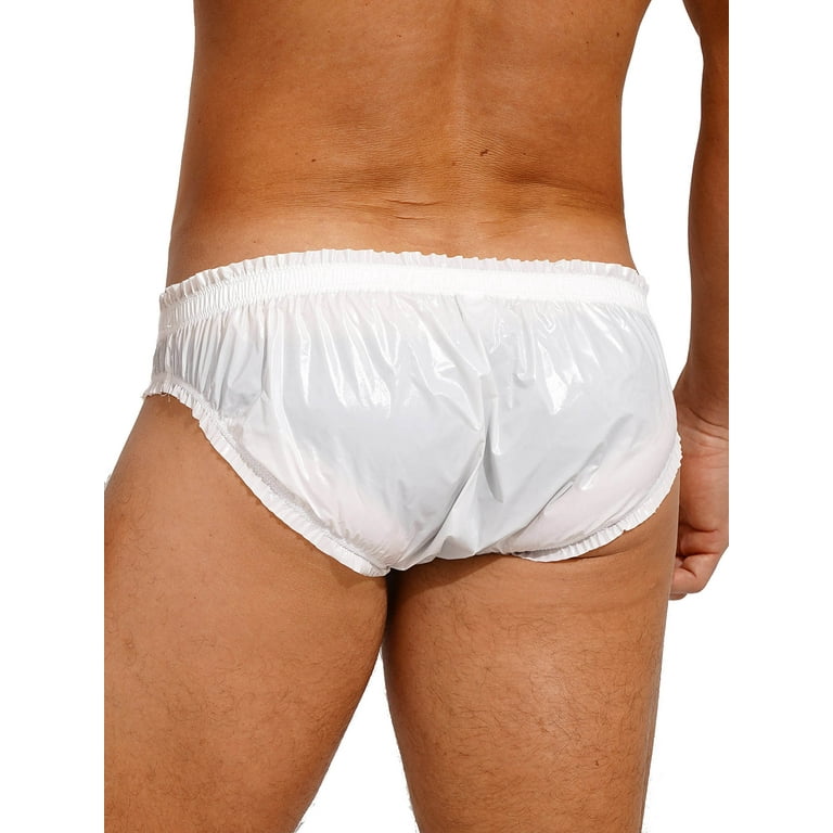 CHICTRY Mens Shiny Bikini Swimwear Low Rise Briefs Bulge Pouch Underwear Swimming Trunks A Ivory XXL Walmart