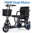 thumbnail image 1 of TopMate ES11 Scooter Eléctrico 3 Ruedas, Ligero y Plegable, Motor Dual, Adultos y Mayores, Asiento Ergonómico, Batería Extraíble, 3+1 Velocidades, E-Triciclo con Cesta, Negro, 1 of 6