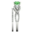 thumbnail image 3 of Clara Pucci 18K White Gold 1.925 Simulated Green Diamond Engraveable Engagement Ring + Wedding Band Set, 3 of 7